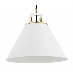 Lampa wisząca minimalistyczna biała z elementami mosiężnymi ORTE 6173 Argon