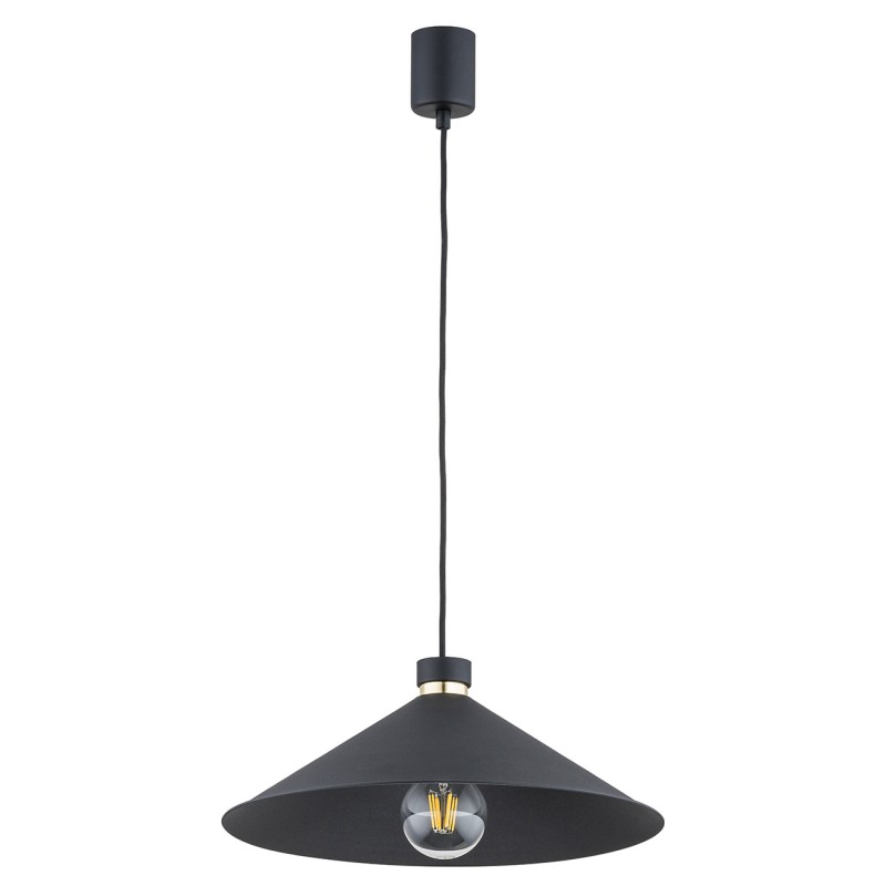 Lampa wisząca industrialna czarna z mosiężnymi elementami NASHVILLE 4695 Argon
