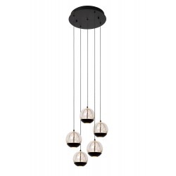 Lampa wisząca dekoracyjna czarna 5x52W LED SENTUBAL 13498/24/30
