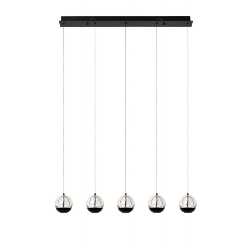 Lampa wisząca dekoracyjna czarna na belce 5x52W LED SENTUBAL 13498/25/30