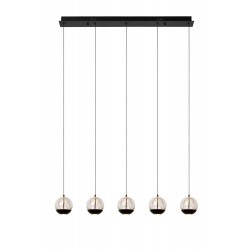 Lampa wisząca dekoracyjna czarna na belce 5x52W LED SENTUBAL 13498/25/30