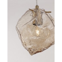 Lampa wisząca dekoracyjna złota z bursztynowym kloszem ODELLE 9009253 Nova Luce