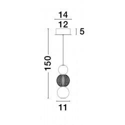 Lampa wisząca kula szklana złoty/transparentny LED 6W 499lm 3200K Ponce LE42699 Nova Luce