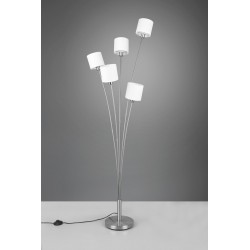 Lampa podłogowa nowoczesna srebrna biały abażur TOMMY R46335901 RL