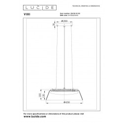 Lampa wisząca ryflowane szkło dymione VIXI 25415/45/65