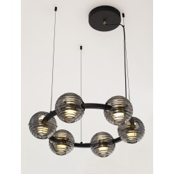 Lampa wisząca dymione klosze kule czarna SECO LE44236 LUCES EXCLUSIVAS